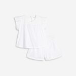 CONJUNTO DE SHORTS PARA NIÑA, COLOR BLANCO
