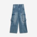 PANTALONES VAQUEROS CARGO  MODERNOS PARA NIÑAS, COLOR AZUL