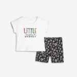 CONJUNTO DE LEGGINGS PARA NIÑA, COLOR BLANCO ANTRACITA