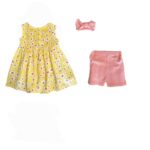 Conjunto 3 piezas niña amarillo